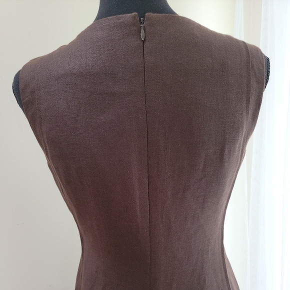 EUC Talbots Petites Chocolate Brown Sheath Dress Size 4/6P - Picture 3 of 11